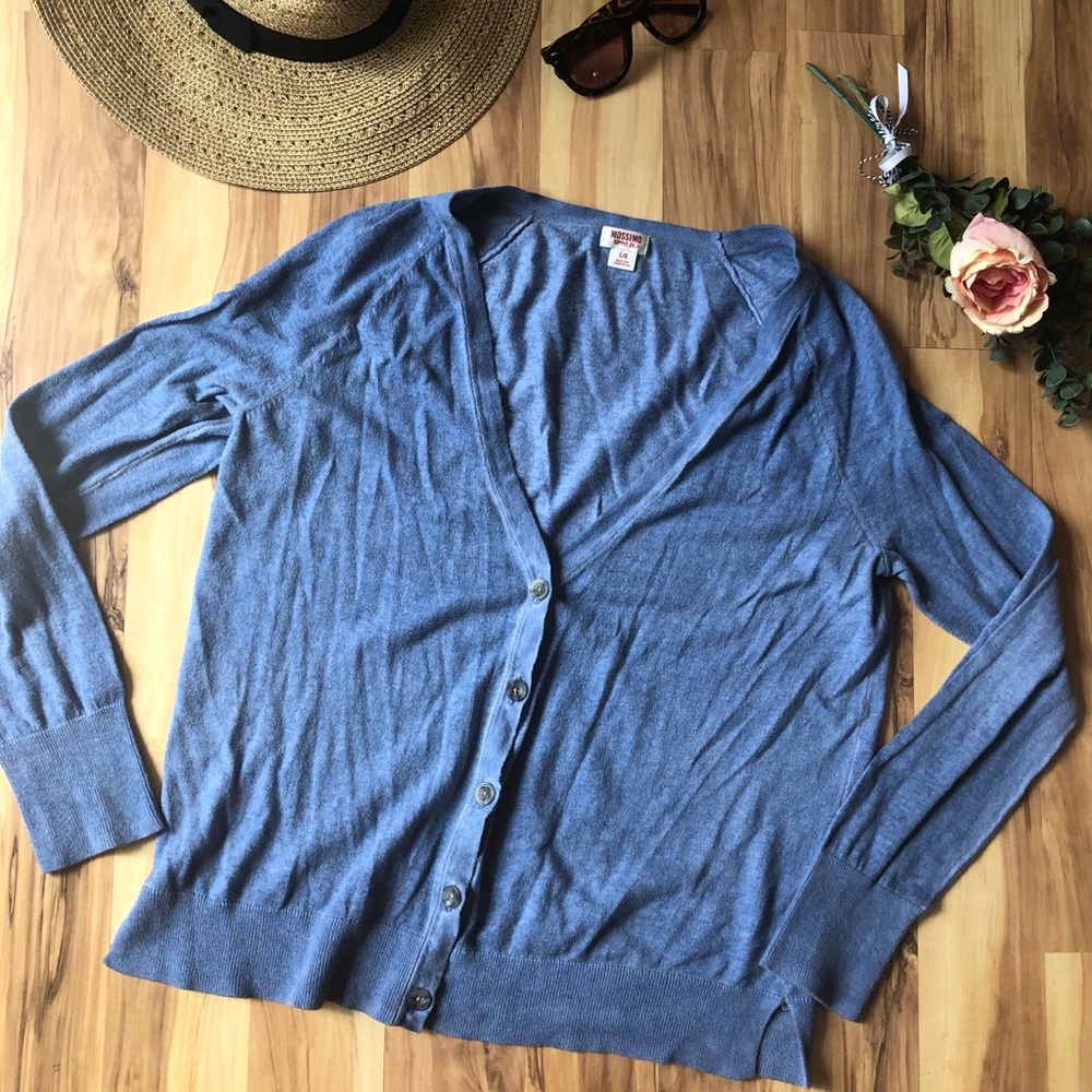 Mossimo faded blue button up cardigan sweater!